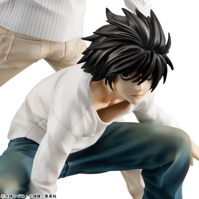 Death Note 月 Lが手錠で繋がれた姿でフィギュア化 コミックス5巻表紙が忠実に再現 Pash Plus